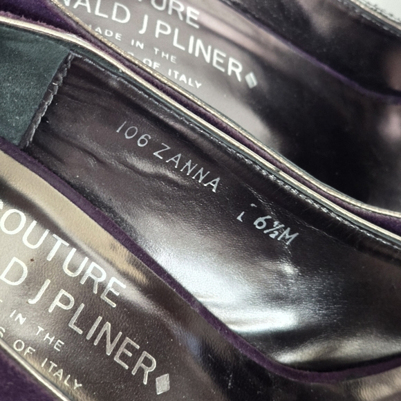 DONALD J PLINER Couture Zanna Purple Suede Pumps Size 6.5 - Picture 7 of 9